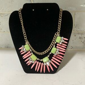 Pink and Green Statement Necklace